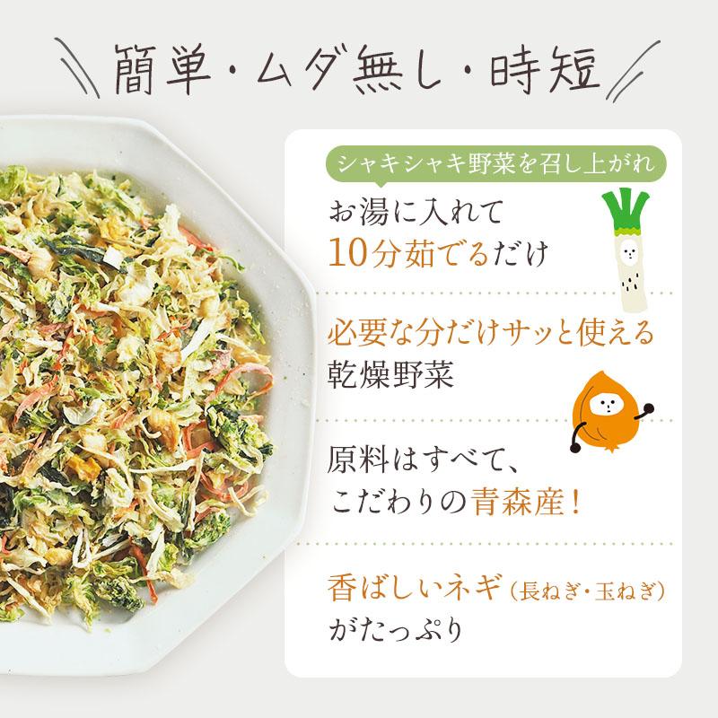 乾燥野菜 国産100% 無添加 【青森のねぎ香るミックス】 長ねぎ 玉ねぎ キャベツ 人参 ラーメンの具 食物繊維たっぷり やさいマルシェ 100g×1袋