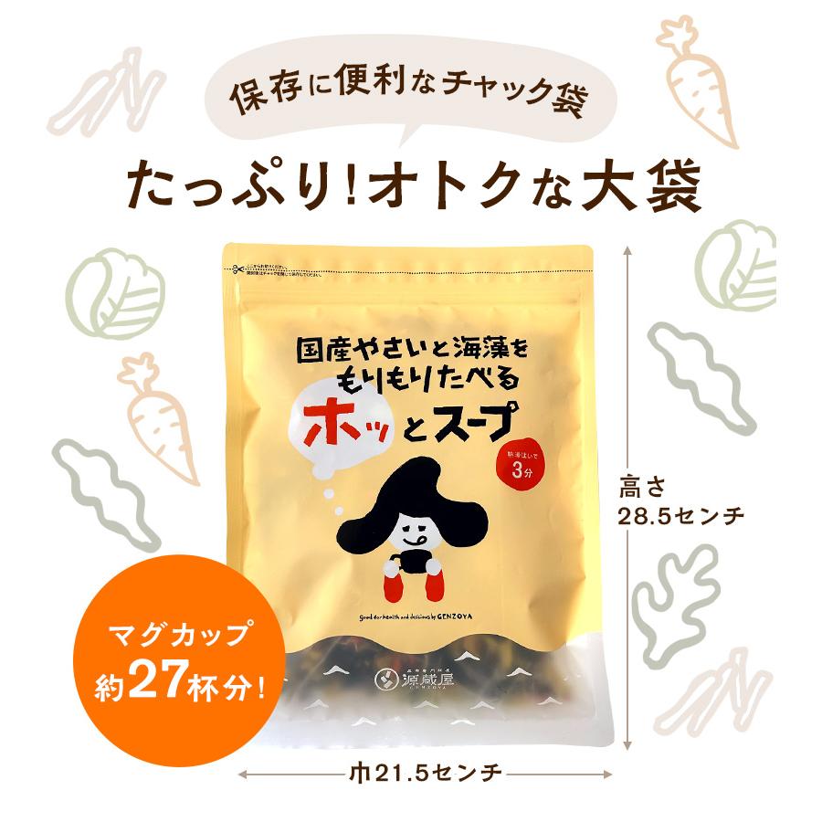 [大袋] 国産やさいと海藻をもりもり食べるホッ。とスープ 165g