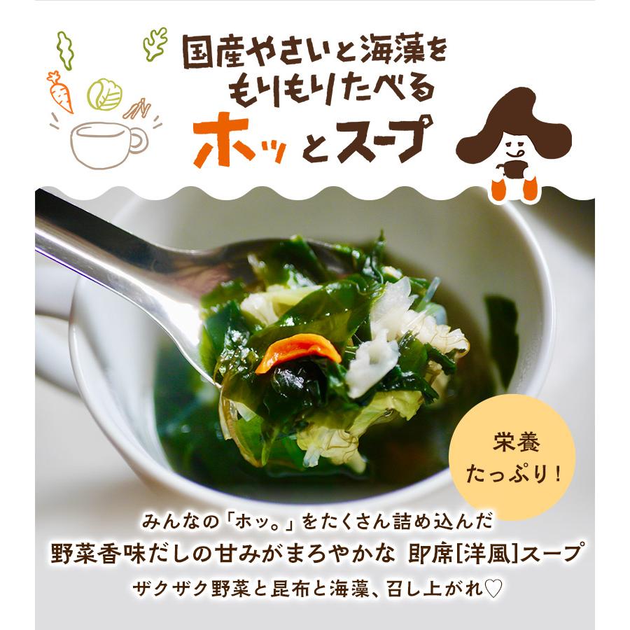 [大袋] 国産やさいと海藻をもりもり食べるホッ。とスープ 165g