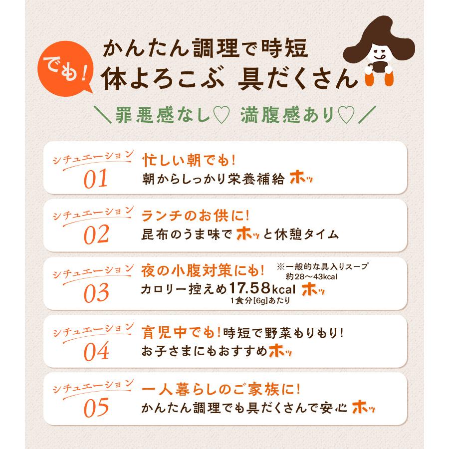 [大袋] 国産やさいと海藻をもりもり食べるホッ。とスープ 165g